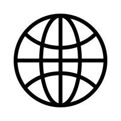 Globe icon illustration. World wide web symbol. Global network graphic. Vector Earth outline.