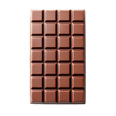 Milk chocolate bar on a transparent background. Sweet treat, dessert.