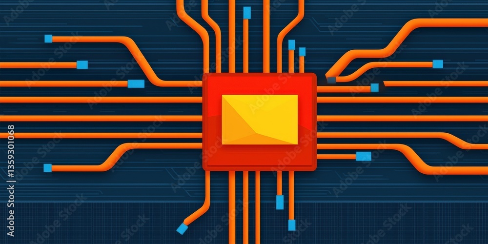 Poster cyber security awareness firewall infographic concept. abstract digital design featuring an envelope