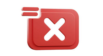 Obraz premium Isolated Red Cancel Icon, Delete and Remove