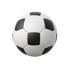 Fototapeta premium Classic soccer ball with black and white panels on a transparent background. Sports equipment for football.