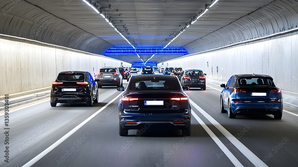 Aufkleber smart tunnel with advanced transportation technology that detects congestion and reroutes electric v