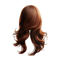 Fototapeta premium Flowing woman's hair captured in a beautiful style showcasing natural beauty and elegance with soft textures white isolate background