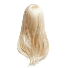 Fototapeta premium Stylish and glamorous blonde wig perfect for transforming your look and adding a touch of elegance white isolate background