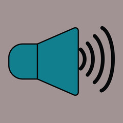 vector illustration of a megaphone, speaker icon on metal internet button, speaker icon vector illustration, toa, loudspeaker, symbol representing a loudspeaker