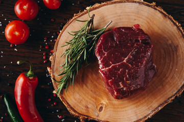 Raw Marbled Steak for Cooking