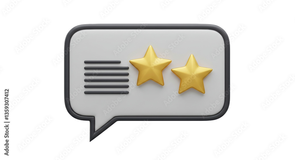 Poster isolated 3d speech bubble with stars and lines