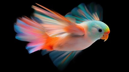 Vibrant Parrot in Flight: A Burst of Color