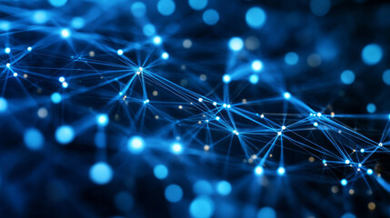 Business and digital technologies. Data flow in a secure system. Analytics and strategy of innovative development. 3D illustration of network structures, guides and nodes of information accumulation