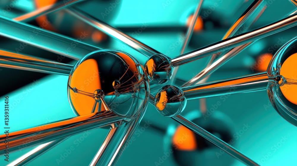 Poster abstract close up rendering of a modern architectural structure