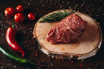 Raw Marbled Steak for Cooking