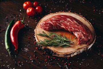 Raw Marbled Steak for Cooking