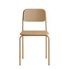 Lightweight beige plastic chair ideal for casual dining areas or outdoor furniture solutions white isolate background
