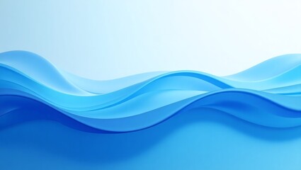 Fototapeta premium Abstract depiction of undulating blue waves, evoking a sense of calmness and fluidity