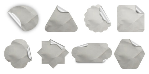 Blank Sticker Texture Design Set For Mockup Template