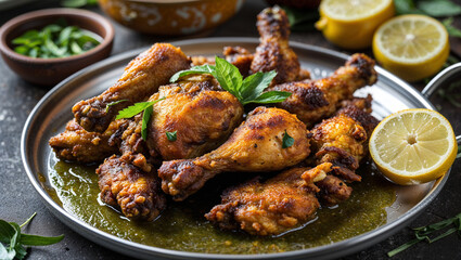Fototapeta premium grilled chicken wings