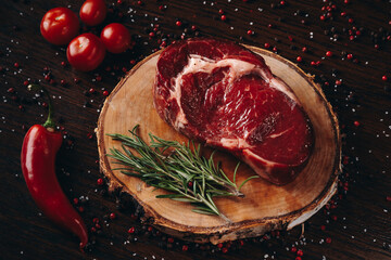 Raw Marbled Steak for Cooking