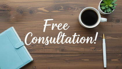free consultation offer workspace minimal design marketing invitation