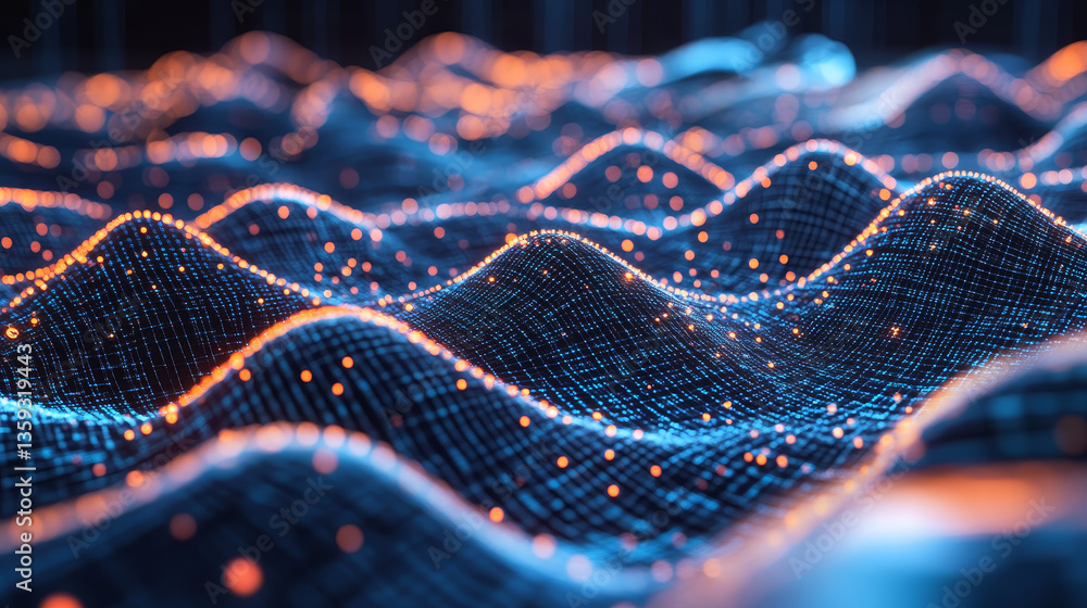 Poster blockchain technology. quantum processor in global digital world. abstract concept of architecture o