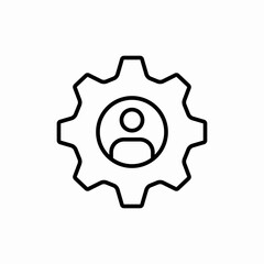 User settings profile gear icon vector sign