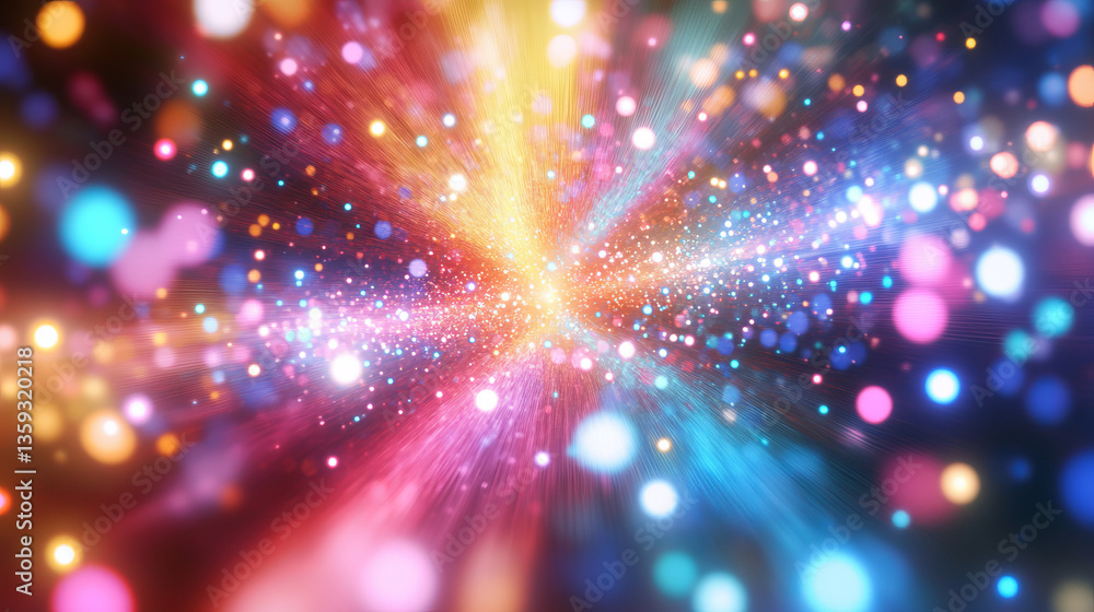 Poster global network. polygonal mesh with bokeh effect. concept of cyberspace of the future. 3d illustrati