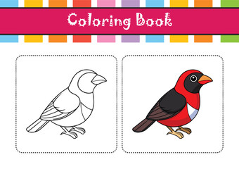  Vivid Crimson-Collared Tanager Bird Design