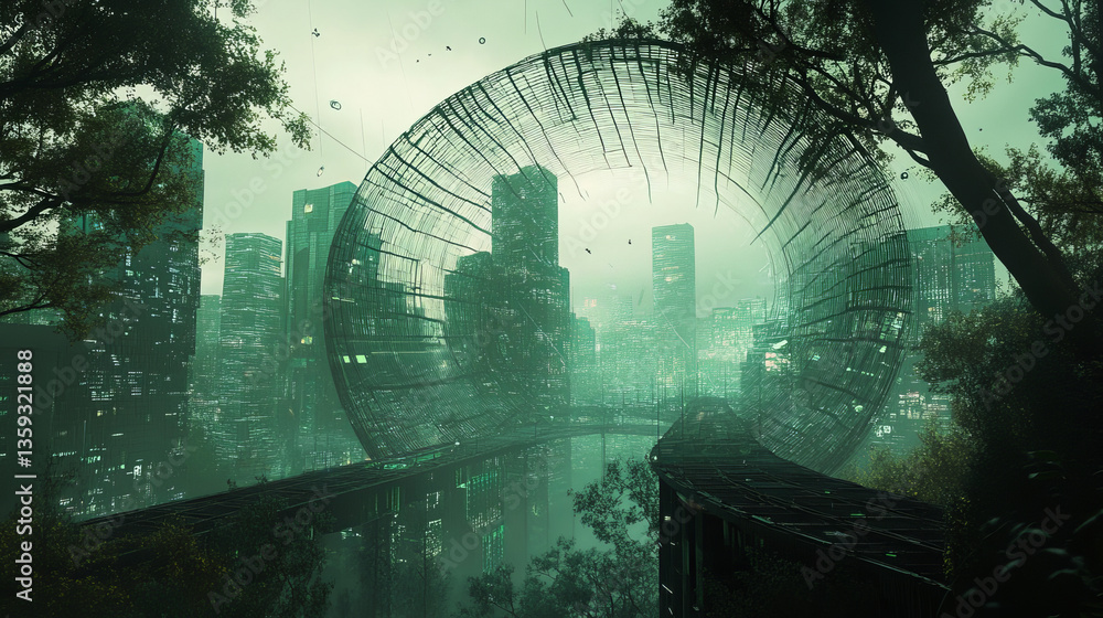 Aufkleber global neural network. communication technology of the future. big data concept. 3d illustration of 