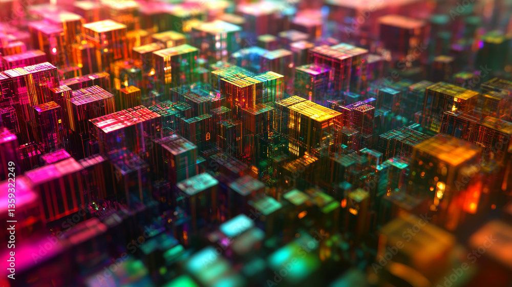 Poster abstract binary code. cloud data. blockchain technology. digital cyberspace. big data concept 3d ill