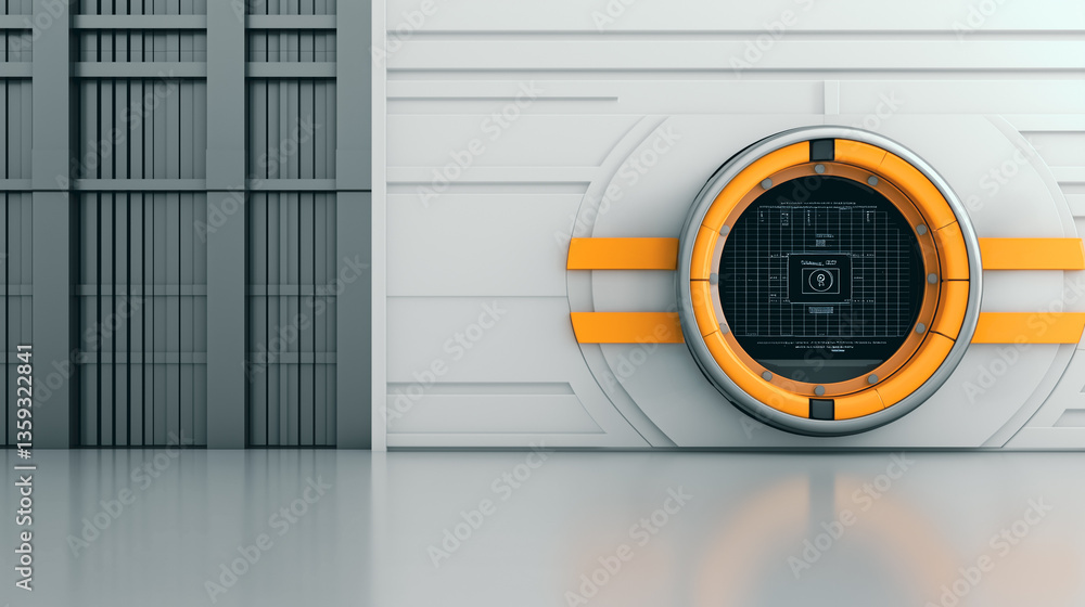 Poster futuristic data center interior: a glimpse into a cutting-edge data center, where technology meets a