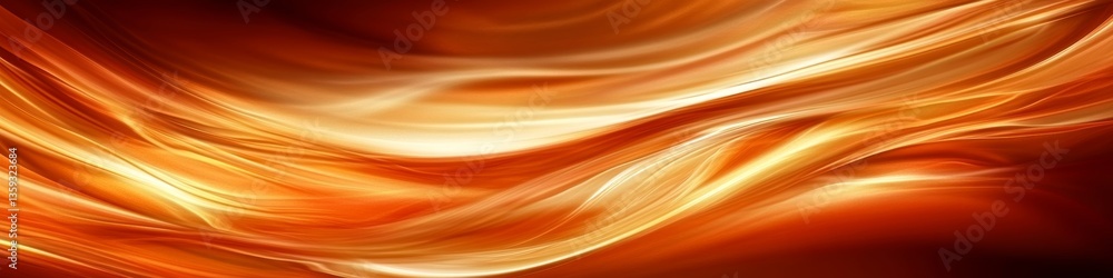 Poster abstract background of smooth flowing orange waves, suitable as background for different purposes.