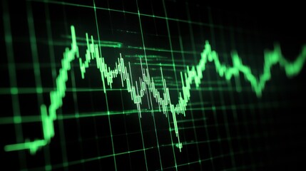 Analyzing market trends through digital graphs financial sector data visualization technology close-up view statistical analysis