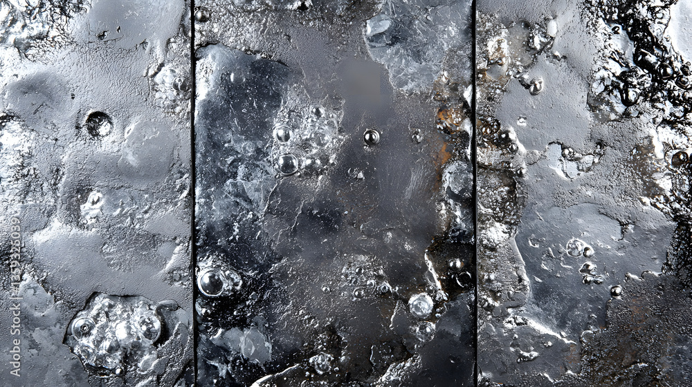 Poster textured metal abstract: a close-up of a metallic surface with a unique textured pattern, capturing 