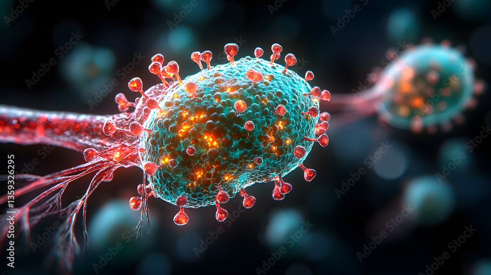 Poster microscopic marvel: a detailed view of a microscopic structure reveals the intricate complexity of t
