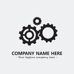 Gear illustration for logo company black and white vector image
