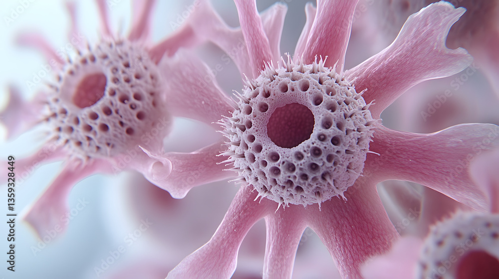Aufkleber intricate bloom: delicate pink petals and detailed structures create a stunning display of natural a