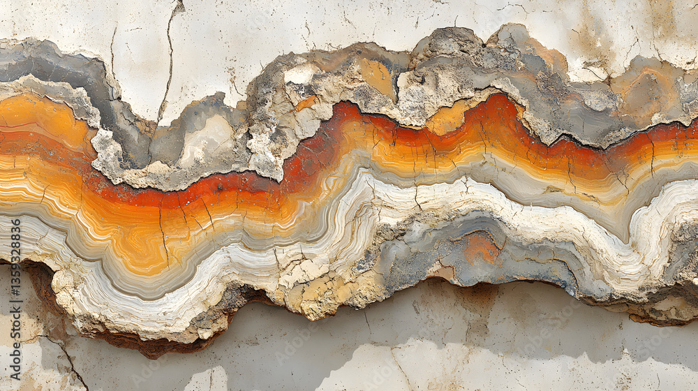 Aufkleber earth's painted canvas: abstract of multi-layered natural colors forming a flowing pattern, reminisc