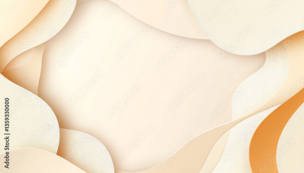Poster monochromatic abstract background with minimal 3d waves, soft gradients for branding promotion