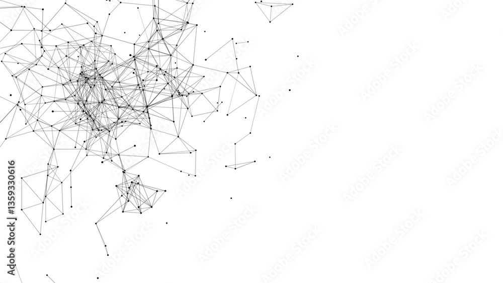 Poster line connect network animation on white background. line technology data connection and business bac