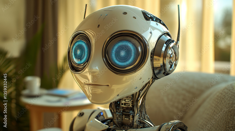 Poster digital mind. work on creation of artificial intelligence. wireless network technology. 3d illustrat