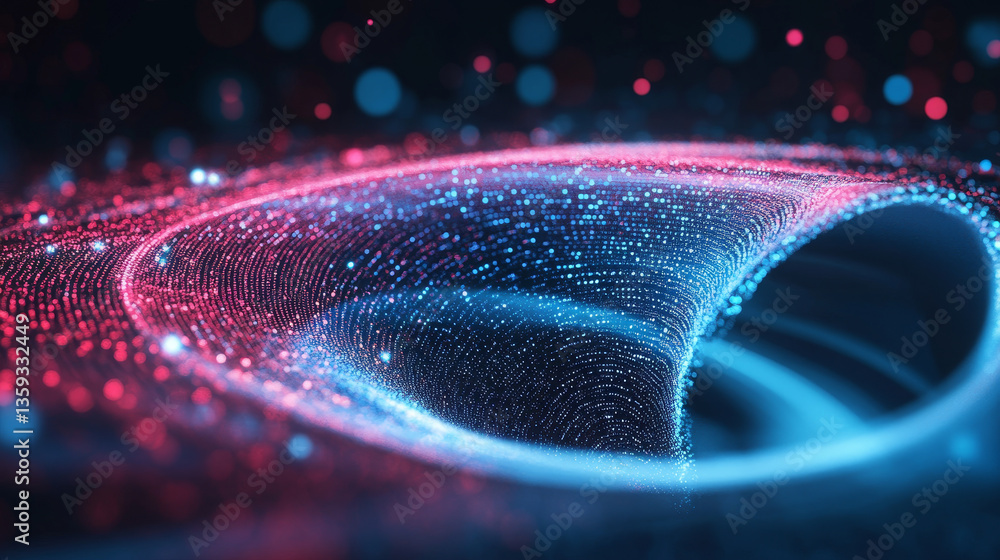 Poster neural network and cores of information. futuristic digital wave, futuristic data stream background.