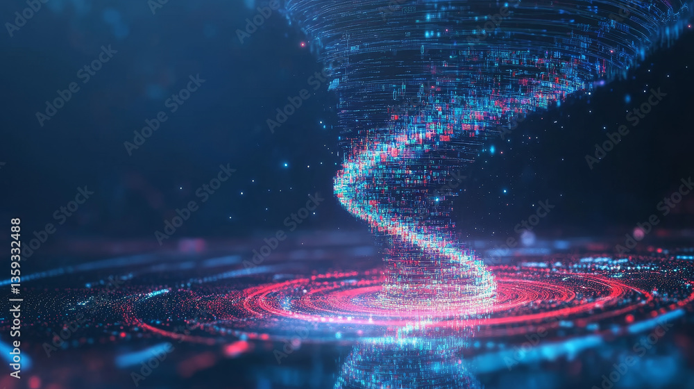 Poster neural network and cores of information. futuristic digital wave, futuristic data stream background.