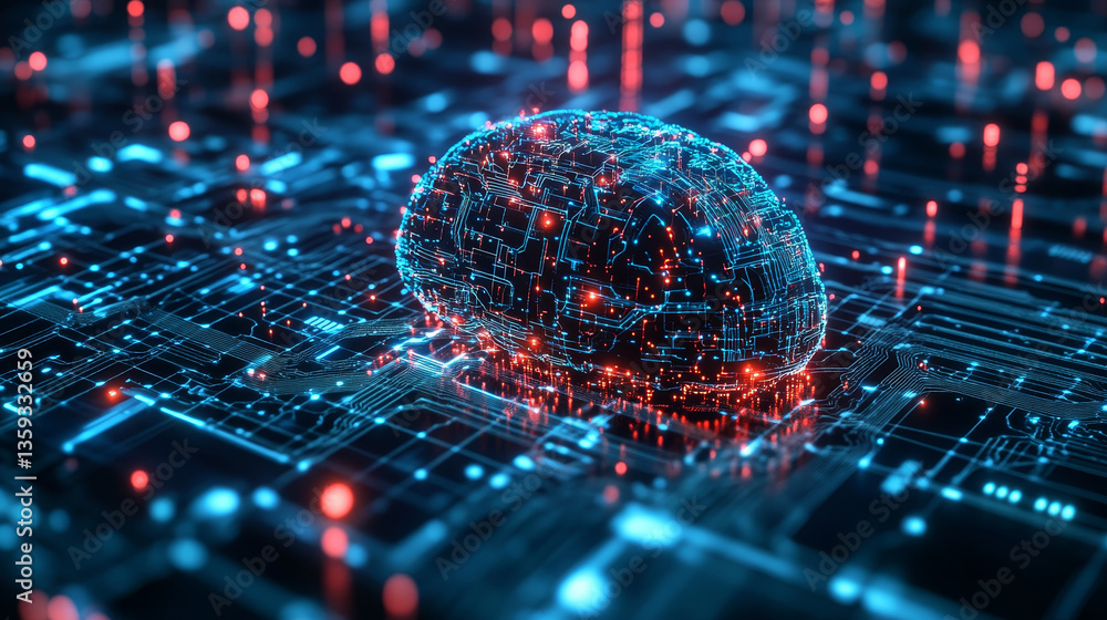 Poster code and cipher of the crypto field. neuro network 3d illustration. big data cyber stream