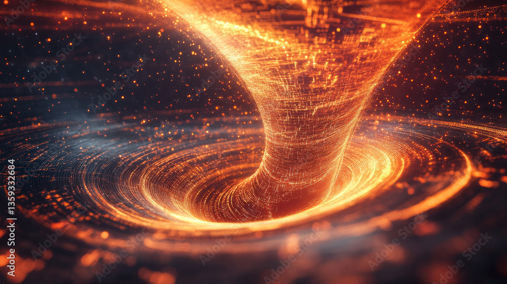 Poster neural network and cores of information. futuristic digital wave, futuristic data stream background.