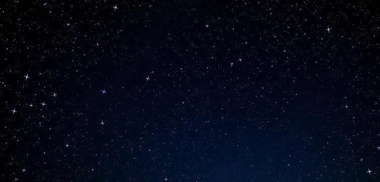 A mesmerizing seamless pattern of twinkling stars against a dark night sky, blue, infinite