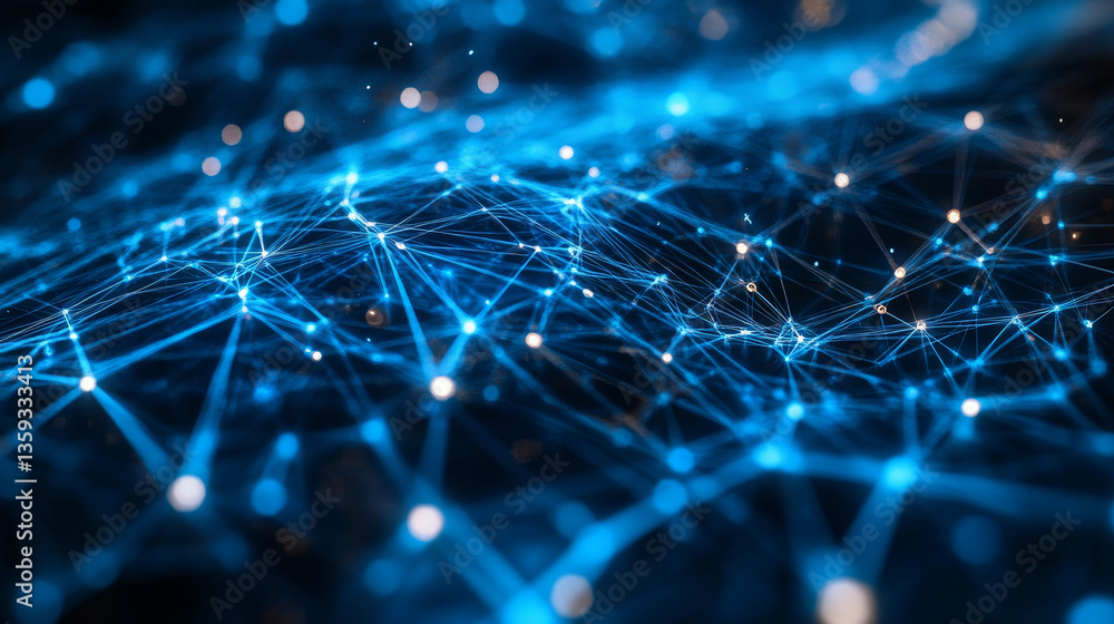 Poster cybersecurity. global network. blockchain 3d illustration. neural networks and artificial intelligen