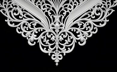 black and white ornamental round ornament