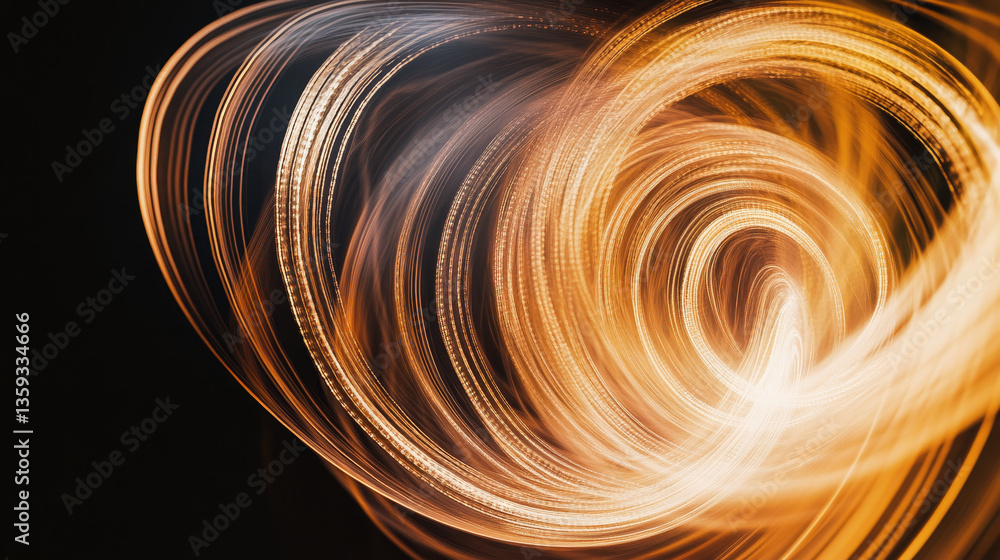 Poster mysticism and technology. streams of wavy rays in the cycle of emotions. 3d illustration of high tec