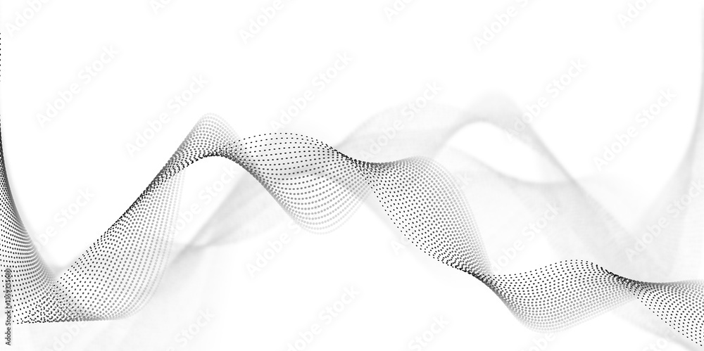 Poster abstract futuristic black wavy design with dots line. abstract wave design for website, business, te