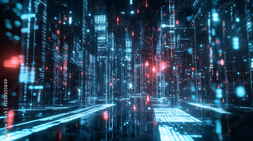 Poster cyber field. blockchain, high-tech background and information clusters. bigdata concept of digital c