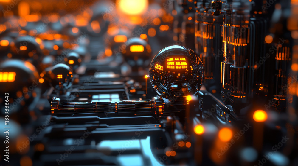 Poster big data blockchain. global network. concept cyberspace of the future. 3d illustration of the theme 